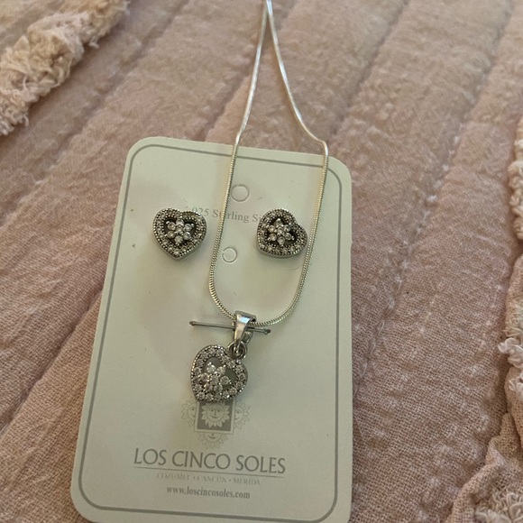 Sterling Silver Heart Jewelry Set - Picture 3 of 5